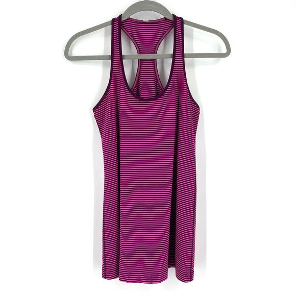 Lululemon Cool Racerback Tank Top Pink Striped Size Medium - Picture 1 of 5